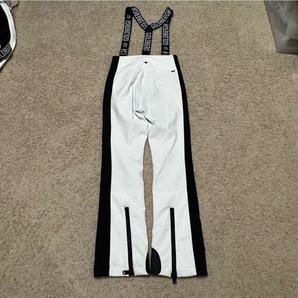 GOLDBERGH WOMEN'S HIGH END SALOPETTE SKI PANTS BIB WHITE BLACK US 10 - Picture 7 of 7